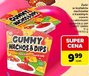 Żelki w kształcie nachosów z kwaśnym sosem z cukierkami NACHOS & DIP CANDY GANG