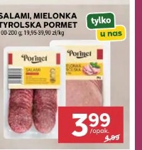 Salami, mielonka tyrolska Pormet