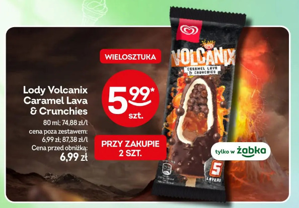 Lody Volacnix Caramel Lava & Crunchies