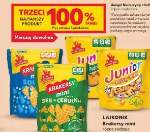 Lajkonik krakersy mini różne rodzaje 120/100 g opakowanie