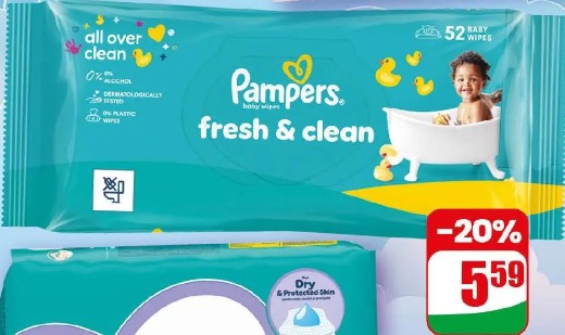 Chusteczki nawilżane fresh&clean Pampers