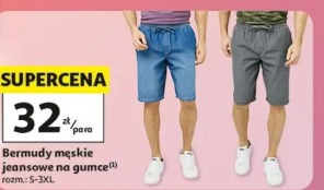 Bermudy męskie jeansowe na gumce