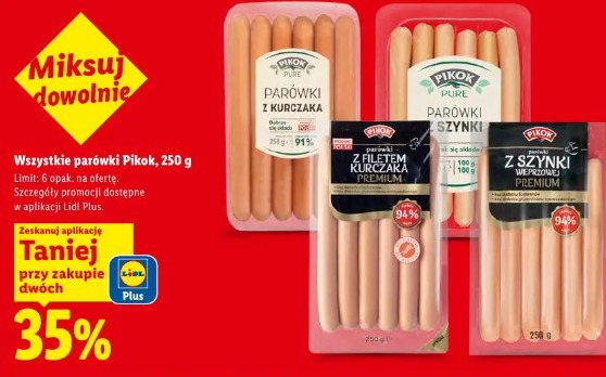 Wszystkie parówki Pikok, 250 g