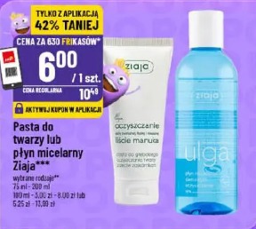 Pasta do twarzy lub płyn micelarny Ziaja