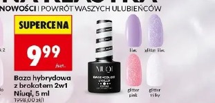 Baza hybrydowa z brokatem 2w1 Niuqi