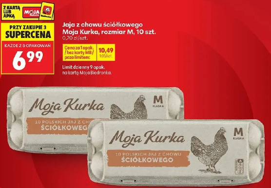 Jaja z chowu ściółkowego Moja Kurka