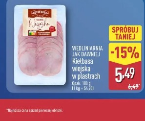Wędlinarnia jak dawniej Kiełbasa wiejska w plastrach