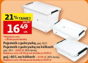 Pojemnik z pokrywką na kółkach, poj. 60 l