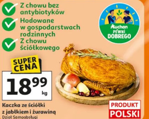 Kaczka ze ściółki z jabłkiem i żurawiną