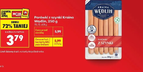 Parówki z szynki Kraina Wędlin