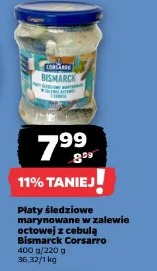 Płaty śledziowe marynowane w zalewie octowej z cebulą Bismarck Corsarro