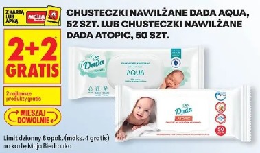 Chusteczki nawilżane Dada Aqua lub chusteczki nawilżane Dada Atopic