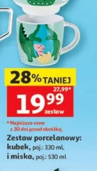 Zestaw porcelanowy: kubek, pojemnik i miska