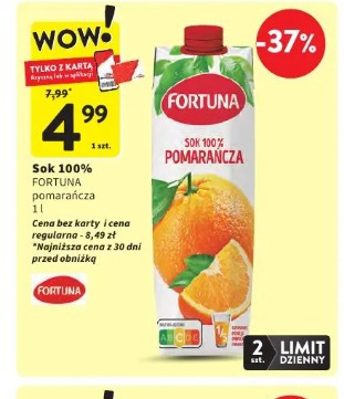Sok 100% Fortuna pomarańcza