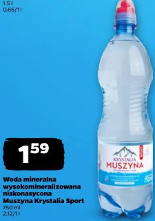 Woda mineralna wysokozmineralizowana niskonasycona Muszyna Krystalia Sport