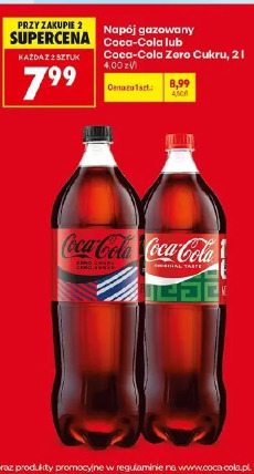 Napój gazowany Coca-Cola lub Coca-Cola Zero Cukru