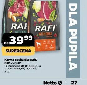 Karma sucha dla psów Rafi Junior z jagnięciną z kaczką