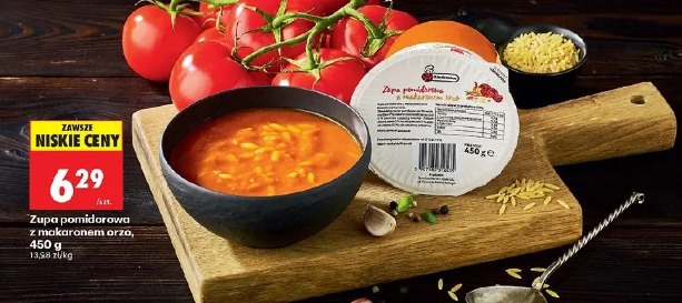 Zupa pomidorowa z makaronem orzo