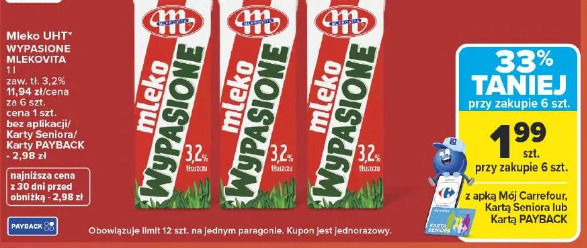 Mleko UHT Wypasione Mlekovita