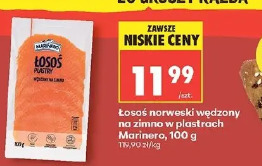 Łosoś norweski wędzony na zimno w plastrach Marinero