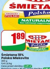 Śmietana 18% Polska Mlekovita