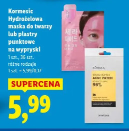 Kormesic Hydrożelowa maska do twarzy lub plastry punktowe na wypryski