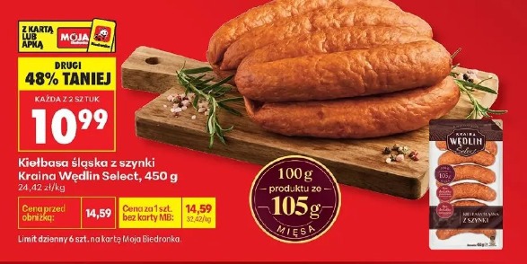 Kiełbasa śląska z szynki Kraina Wędlin Select