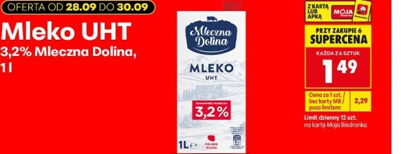 Mleko UHT 3,2% Mleczna Dolina
