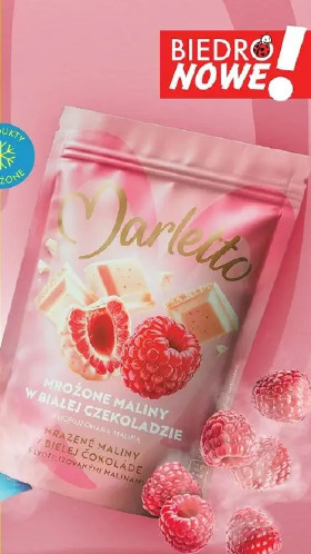 Marletto owoce mrożone w czekoladzie malina w białej czekoladzie