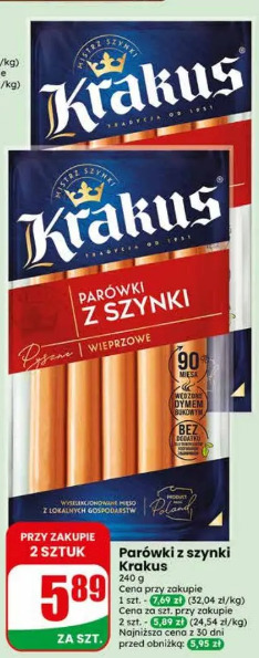 Parówki z szynki Krakus