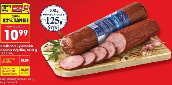 Kiełbasa żywiecka Kraina Wędlin, 600g
