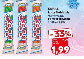 Koral Lody Świderki różne rodzaje