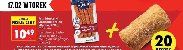 Frankfurterki + Bułka ciabatta