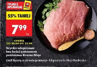 Szynka wieprzowa bez kości pakowana próżniowo Kraina Mięs