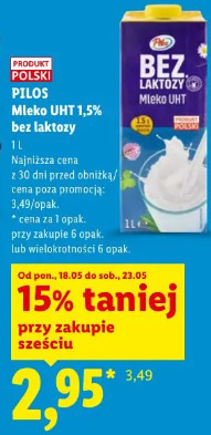 Pilos Mleko UHT 1,5% bez laktozy