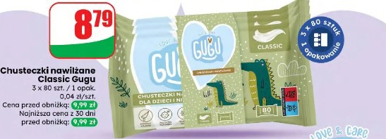 Chusteczki nawilżane Classic Gugu