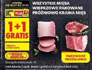 Wszystkie mięsa wieprzowe pakowane próżniowo Kraina Mięs