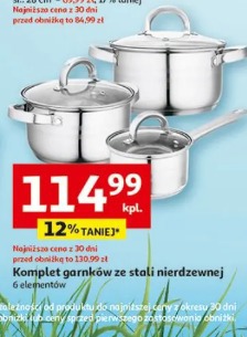 Komplet garnków ze stali nierdzewnej 6 elementów