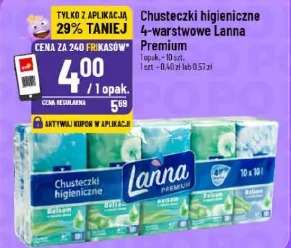Chusteczki higieniczne 4-warstwowe Lanna Premium