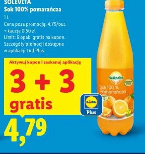 SOLEVITA Sok 100% pomarańcza