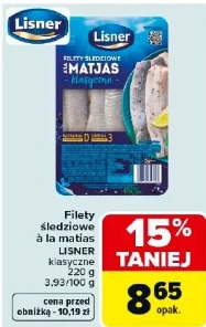 Filety śledziowe à la matjas LISNER klasyczne