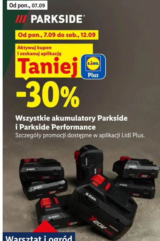 Wszystkie akumulatory Parkside i Parkside Performance
