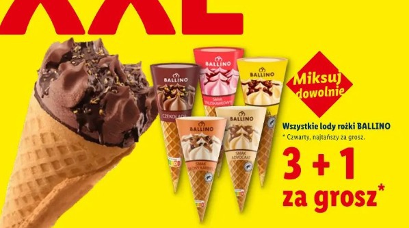 Wszystkie lody rożki Ballino