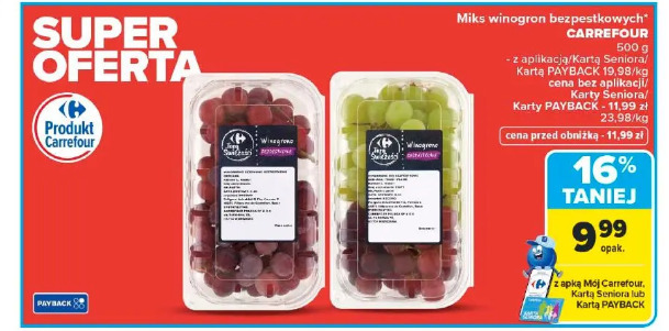 Miks winogron bezpestkowych CARREFOUR