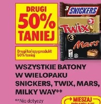 Wszystkie batony w wielopaku Snickers, Twix, Mars, Milky Way