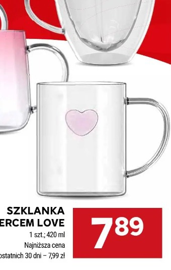 Szklanka z sercem Love