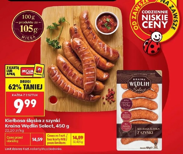 Kiełbasa śląska z szynki Kraina Wędlin Select
