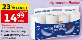 Papier toaletowy 4-warstwowy Auchan