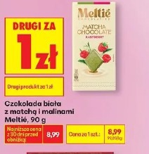 Czekolada biała z matchą i malinami Meltié