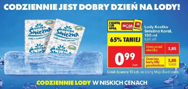 Lody Kostka Śnieżna Koral